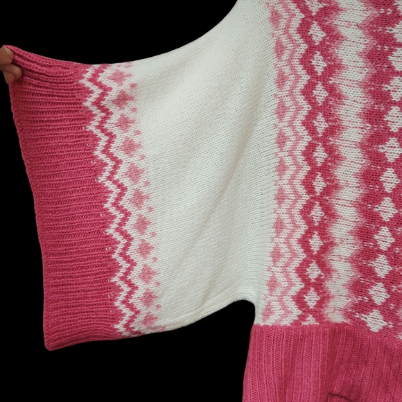 *SALE* EUC Favorite Girl Pink & White Women's Button Up Sweater Size M - Picture 3 of 6